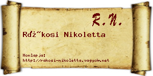 Rákosi Nikoletta névjegykártya