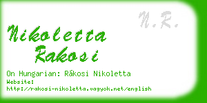 nikoletta rakosi business card