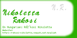 nikoletta rakosi business card